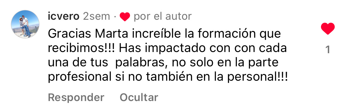 Recomendación de @icvero tras formación con Marta Iranzo